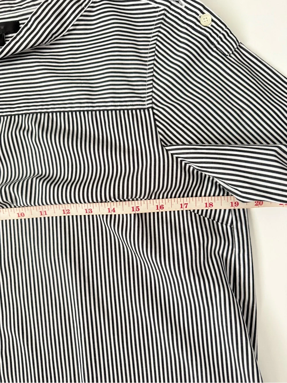 J.Crew Funnelneck Shirt Black White Stripe Size 8